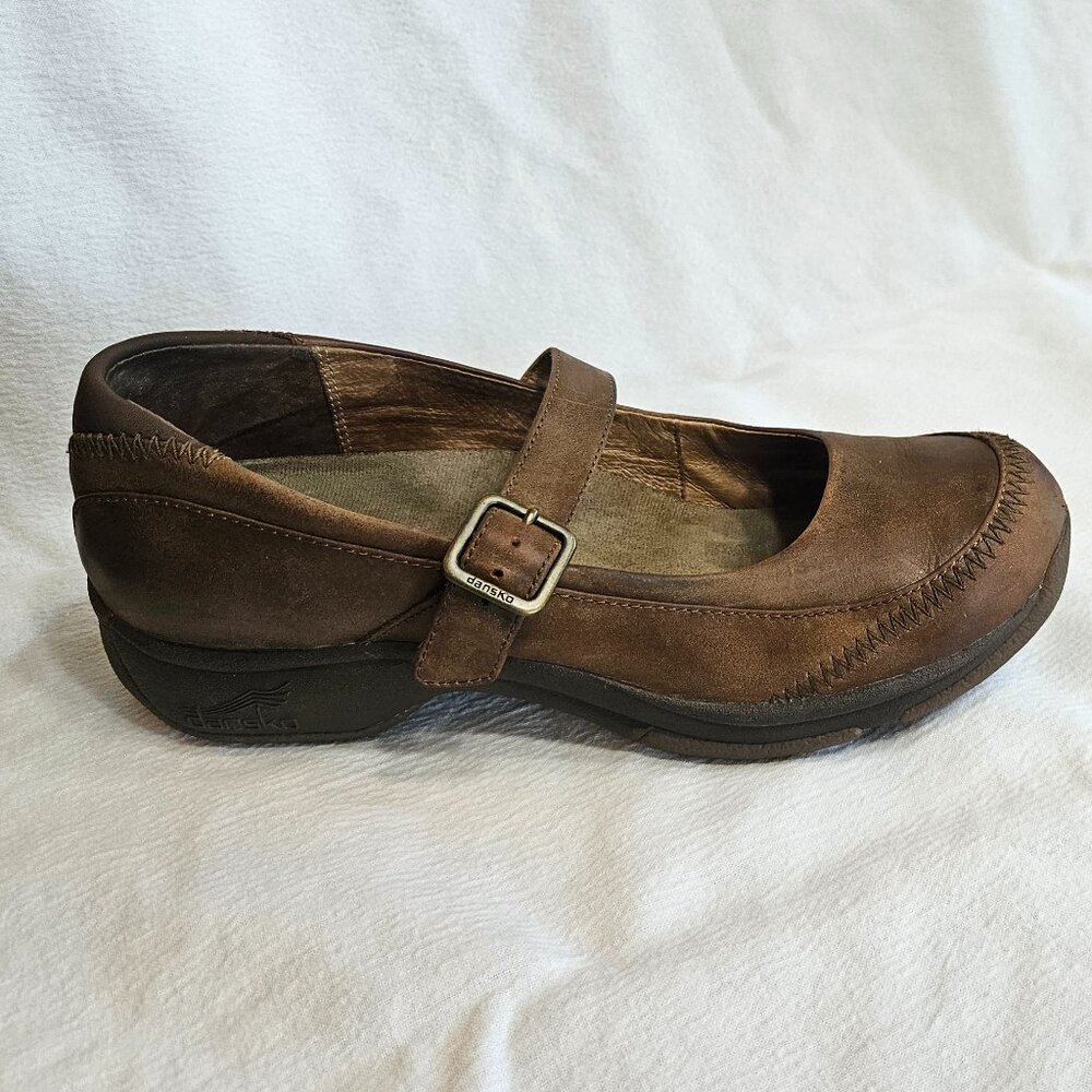 Dansko  Kate Distressed Brown Mary Jane work shoes